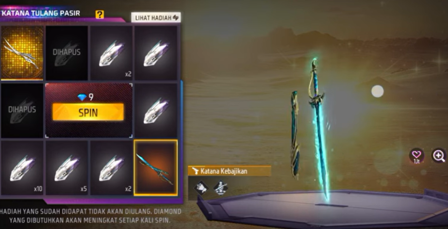 5 Cara Cepat Mendapatkan Katana Tulang Pasir di Free Fire Terbaru