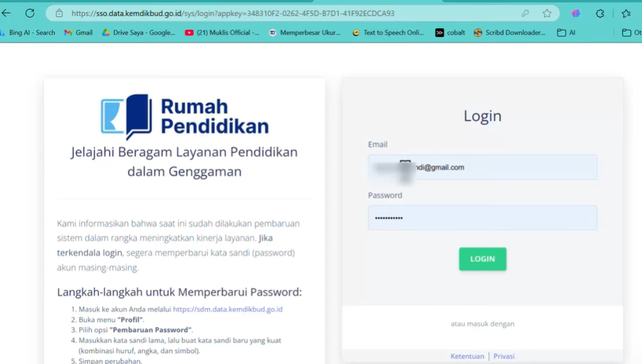 Cara Update Password Akun Verval Bagi yang Tidak Bisa Login ke SDM Pusdatin