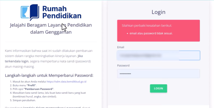 Solusi Tidak Bisa Login ke Akun Verval / Cara Update Password SDM Data
