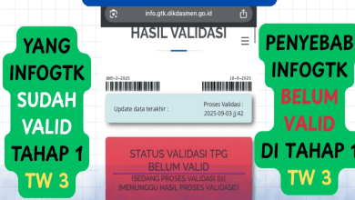 Validasi INFOGTK Tahap 1 Terbaru 2025 yang sudah VALID TW 3