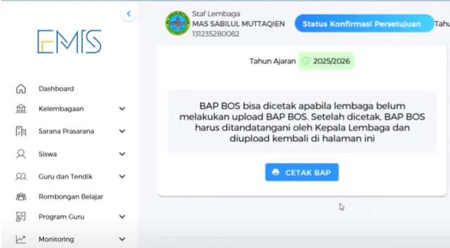5 Cara Mengatasi Nama Kepala Madrasah Tidak Muncul di BAP BOS EMIS 4.0