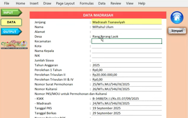 Aplikasi Berkas Pengajuan BOS MI, MTs, dan MA Triwulan III dan IV Tahun 2025