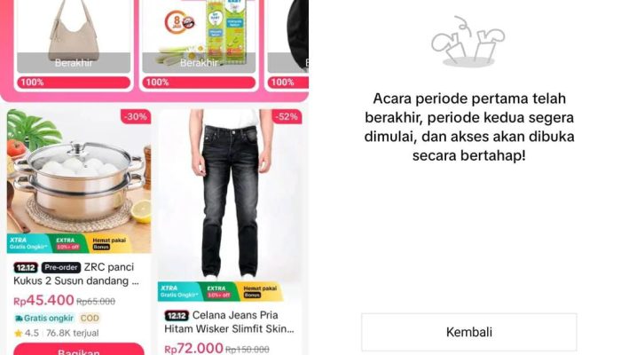 Event TikTok 100 Perak Sampai Kapan? Ini Penjelasan Periode Event Belanja Rp100
