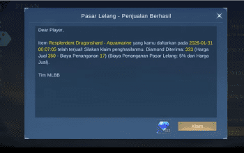 Cara Jual Item Gratis Jadi Diamond di MLBB Lewat Fitur Lelang Terbaru