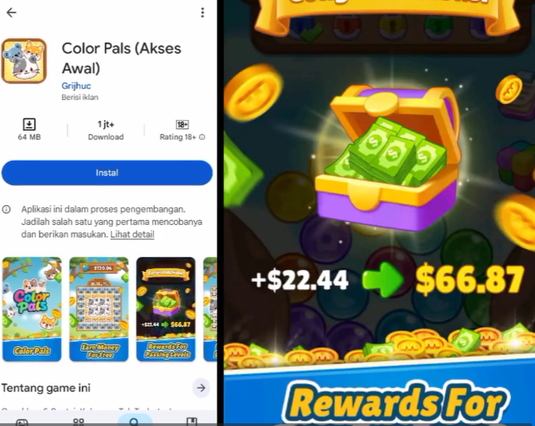 COLOR PALS Apakah Terbukti Membayar ke DANA atau Penipuan? Review Jujur!