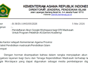 Cara Daftar Akun Google Workspace Guru Madrasah Kemenag 2026 untuk Program Pelatihan AI Gemini Academy