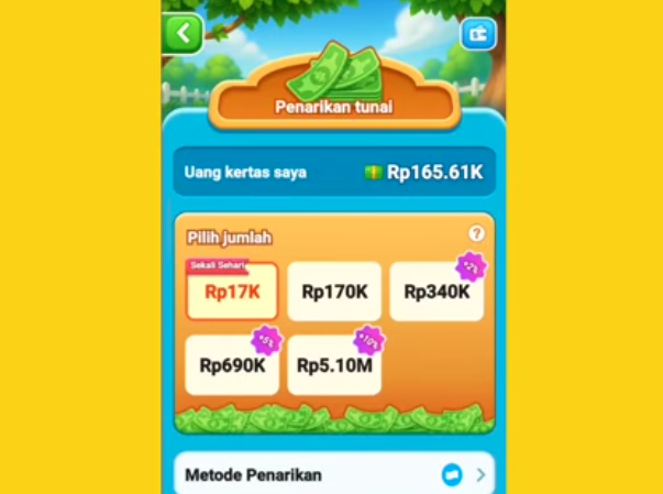 Cara Memunculkan Penarikan Rp17 Ribu Uang Kertas Hijau di Game No Fight