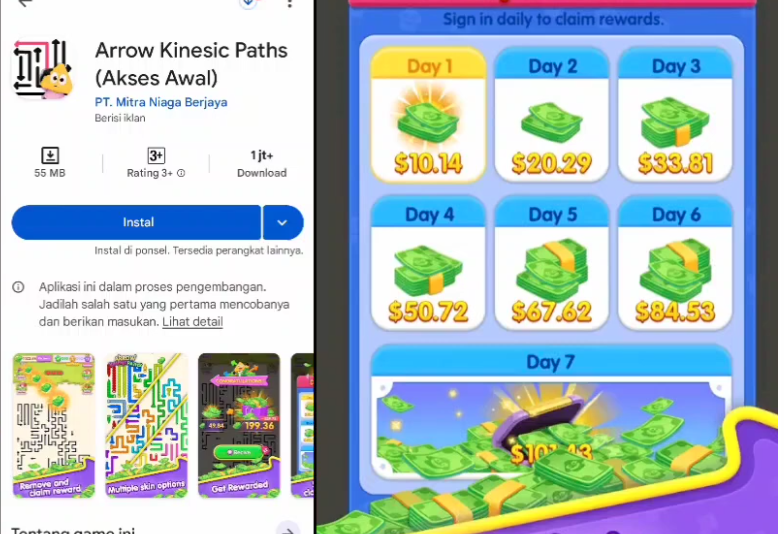 Game Arrow Kinesic Paths Apakah Membayar? Review Aplikasi Penghasil Saldo Dana yang Sedang Ramai